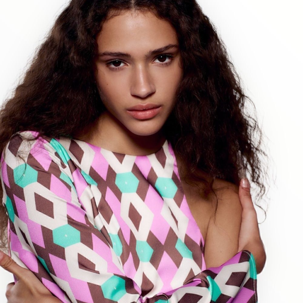 ZARA | Lilac | SATIN EFFECT PRINT DRESS - Picture 8 of 8